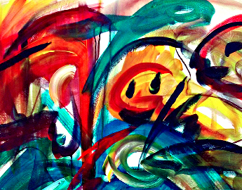 Acryl auf Chinapapier, Abstrakter Expressionismus