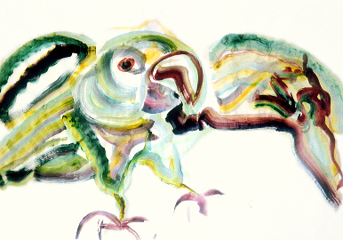 Aquarell Papagei, Expressionismus